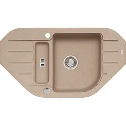 Alveus Niagara - Granit-Spüle 900x500 mm, mit Ablaufsystembedienung, beige 1090939 - Beige