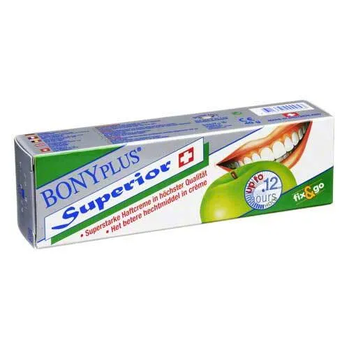 Bonyplus Haftcreme superstar 40 g - Für Zahnprothesen - superstarke Haftcreme in höchster Qualität, bietet bis zu 12 Stunden sicheren Halt für Ihre Zahnprothesen.