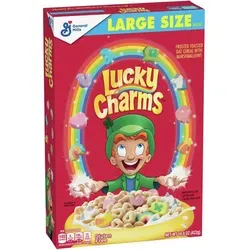 General Mills Lucky Charms Cerealien mit Marshmallows 422g - Die beliebten Frühstücksflocken mit bunten Marshmallows bieten ein einzigartiges Geschmackserlebnis. Perfekt für ein süßes Frühstück oder als Snack zwischendurch – ein echter Klassiker aus den USA!