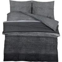 vidaXL Bettwäsche Set in Dunkelgrau 220x240cm - Bettwäsche-Set aus hochwertiger Baumwolle, weich und bequem mit elegantem Look und verstecktem Knopfverschluss für ein stilvolles Schlafzimmer.