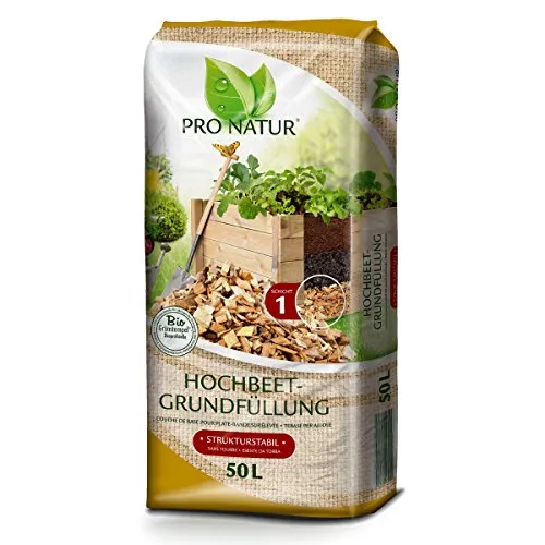 Pro Natur Hochbeet Grundfüllung 50l – Hochwertige Mulchbasis - Torffreie Grundfüllung aus regionalem Nadelholz, optimiert für Drainage und Durchlüftung. Ideal für Hochbeete, unterstützt gesundes Pflanzenwachstum.