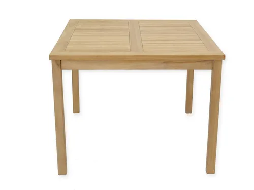 AFG Gartentisch aus Teakholz 100x100 cm - Quadratischer Gartentisch aus massivem, witterungsbeständigem Teakholz für 4 Personen. Entwickelt eine attraktive silbergraue Patina und ist ideal für den Außenbereich.