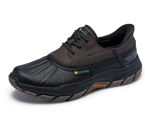 Skechers Herren x John Deere RESPECTED TANZIER Sneaker - Herren-Sneaker mit luftgekühlter Memory-Schaum-Einlegesohle für optimalen Komfort, rutschfester Goodyear Gummi-Außensohle für verbesserte Traktion und Stabilität.