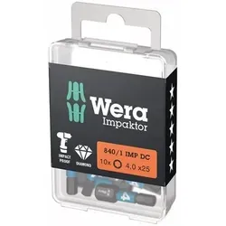 Wera Bit-Sortiment Bit-Box Impaktor 1/4" DIN 3126 C6,3 Innensechskant 4 x 25 mm 10er Pack - 5157604001