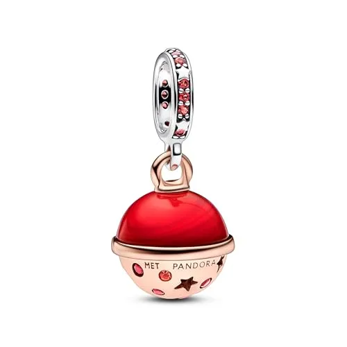 Pandora Moments Planet Mars Charm-Anhänger - Bead Charms für Damen, handgefertigt aus Sterling Silber mit rotem Muranoglas und funkelnden Kristallen, inspiriert vom Mars und perfekt für Pandora Moments und ME Armbänder.