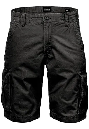 REPUBLIX Herren Cargoshorts Regular Fit R7027 in Schwarz W30 - Bequeme Cargoshorts für Herren im Regular Fit. Ideal für Freizeitaktivitäten und ausgestattet mit praktischen Taschen für zusätzlichen Stauraum.