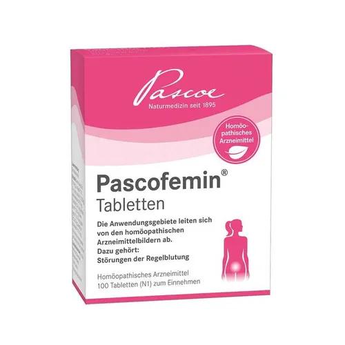 Pascofemin Tabletten - Homöopathisches Produkt zur Unterstützung bei Regelbeschwerden, ideal für Frauen ab 12 Jahren, einfach in der Anwendung.