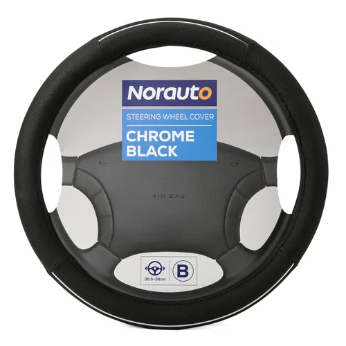 Norauto Lenkradhhülle schwarz-chrom, 1 Stück