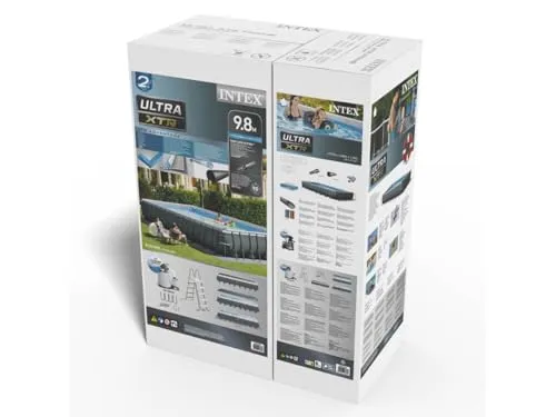 Intex Ultra XTR Frame Pool Komplett Set - eckig, inkl. RCD Sandfilterpumpe, 975x488x132cm, maximales Pool-Erlebnis für Ihren Garten