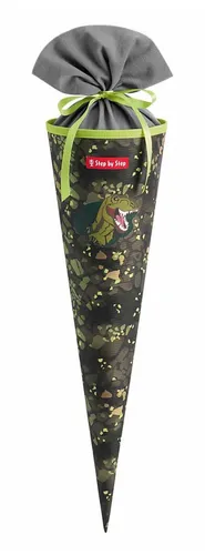 Step by Step Schultüte School Cone, Dino Torex - Schultüten für den Schulstart, 66 cm hoch mit Dino-Motiv, aus strapazierfähigem Polyester gefertigt – ein echter Hingucker für kleine Abenteurer!