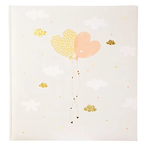 goldbuch 08 386 - Hochzeitsalbum Ballooning Hearts, Turnowsky Design, Fotoalbum mit 60 weißen Seiten und Pergamin Trennblättern, Album mit Herz Ballons Motiv, Kunstdruck mit Goldprägung und Relief