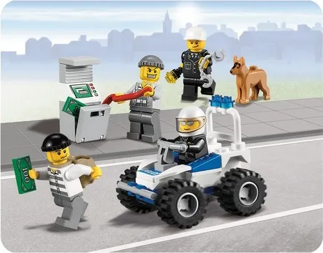 LEGO City Police Minifigure Collection - LEGO® Polizei Minifigurensammlung mit 4 Minifiguren, einem Quadbike und einem Polizeihund – ideal für spannende Verfolgungsjagden und Abenteuer für Kinder von 5 bis 12 Jahren.