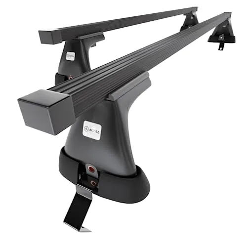 Mossa - Stahl-Dachträger kompatibel mit Opel Astra K mk V Hatchback (2016-2022) - schwarz Dachträger Dachgepäckträger - ohne Montagelemente
