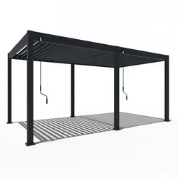Weide Classic Pergola Aluminium freistehend 3 x 5,3 M - Moderne anthrazitfarbene Pergola für große Außenbereiche, mit stufenlos verstellbaren Lamellen für optimalen UV-Schutz und integriertem Regenwassermanagement. Ideal für Gärten und Terrassen.