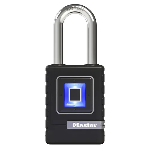 MASTER LOCK Biometrisches Schwerlast-Vorhängeschloss 4901EURDLHCC - Wetterfestes Vorhängeschloss für Innen- und Außenbereich; biometrisch, speichert bis zu 10 Fingerabdrücke und bietet hohe Sicherheit dank robustem Design.