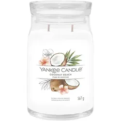 Coconut Beach Signature Large Jar 567g 2-Docht - Kerzen mit tropischem Duft von süßer Ananas und cremiger Kokosnuss, verfeinert mit Lei-Blüten und salziger Meeresluft. Ideal für ein entspannendes Ambiente!