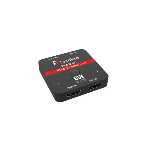 FeinTech VSW12100 HDMI 2.1 Switch - 2 in 1 Out, unterstützt 4K 120Hz und 8K 60Hz für Xbox und PS5, ideal für Gaming und Heimkino