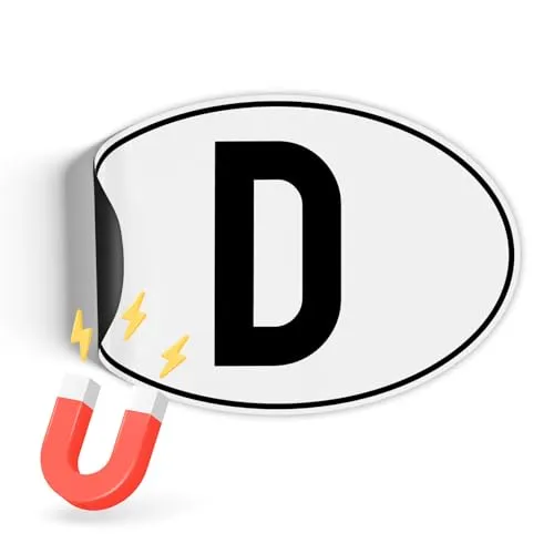 Finest Folia Länderkennzeichen Magnetfolie UV-Druck nach DIN Norm 17,5x11,5cm Kennzeichen Magnet Schild für Auto LKW Wohnmobil Bus wetterfest magnetisch RV005 (01 Deutschland, Magnetfolie)