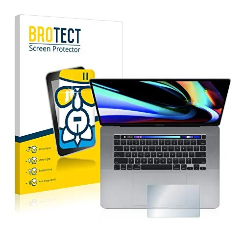 BROTECT Schutzglas für Apple MacBook Pro 16" 2019 (Touch Trackpad) Schutzfolie Panzer Folie Glas [Extrem Kratzfest 9H, Anti-Fingerprint, Ultra-Transparent]