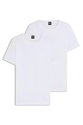 BOSS T-Shirt (Packung, 2-tlg) - Weißes Rundhalsshirt für Herren - Rundhalsshirts aus 95% Baumwolle und 5% Elasthan, pflegeleicht und bequem für den Alltag, ideal für lässige Looks.