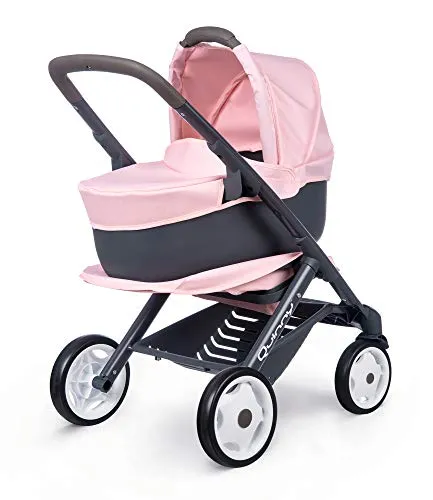 Smoby Quinny 3-in-1 Kombi Puppenwagen - Vielseitiger Puppenwagen im Quinny Design, verwandelt sich mühelos in Buggy oder Tragekorb – ideal für kleine Entdecker ab 3 Jahren!