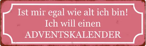 Shabby Chic Metallspruchschild Adventskalender Alter