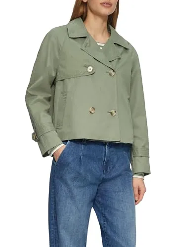 Cabanjacke mit Raglanärmeln und Streifenfutter salbeigrün - Funktionsjacke mit klassischem Schnitt, leicht gefüttert und wasserabweisend – ideal für wechselhaftes Wetter und vielseitig kombinierbar.