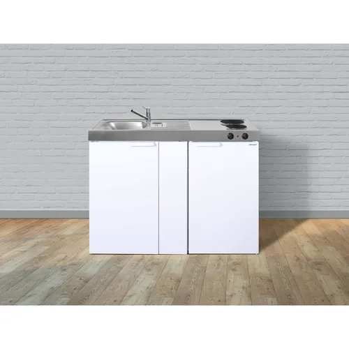 Stengel Küchen Kitchenline MK 120 - Kompaktes Elektrokochfeld für kleine Räume - Mini-Metall-Küche mit Elektrokochfeld links, ideal für beengte Platzverhältnisse zu Hause oder im Büro, flexibel und funktional.