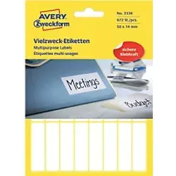 Avery Zweckform 3336 - Selbstklebende Haushaltsetiketten 50 x 14 mm, 672 Aufkleber für schnelles Beschriften und Kennzeichnen im Haushalt, Schule und Büro
