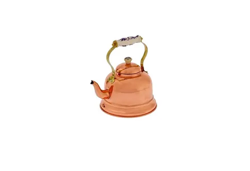 ich-zapfe Wasserkessel - Kupfer Teekessel mit Porzellanhenkel, 1,5L - Wasserkocher aus hochwertigem Kupfer, kombiniert mit einem eleganten Porzellanhenkel für stilvolles Teekochen. Ideal für Teeliebhaber!