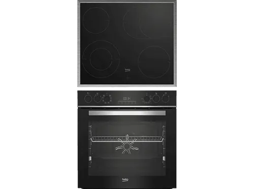 BEKO BBUM13329XS - Einbauherdset mit 72 l, Glaskeramikkochfeld, AeroPerfect-Technologie für perfekte Backergebnisse und einfache Reinigung