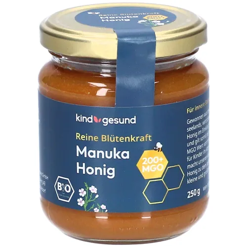Bio-Manuka Honig für Kinder 200 MGO - 250 g - Brotaufstriche aus Neuseeland, ideal für Kinder und reich an natürlichen Nährstoffen für eine gesunde Ernährung.