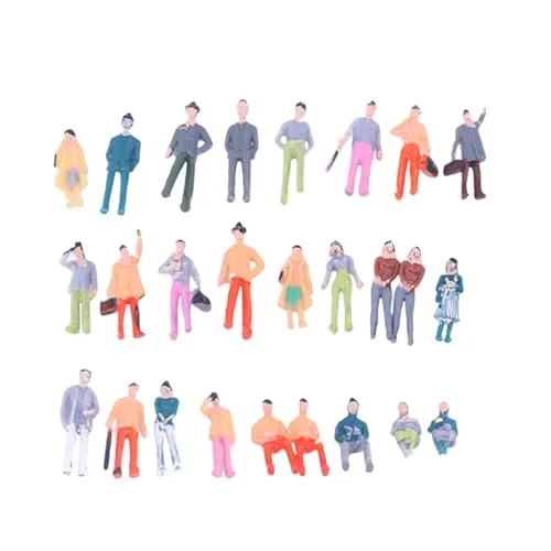 YANGWEN 100pcs Passagier der 1: 75 Tiny Menschen Pose Skala Modell Multi Usage Hand Bemalte Figuren für Landschaft Dekoration Puppe Haus