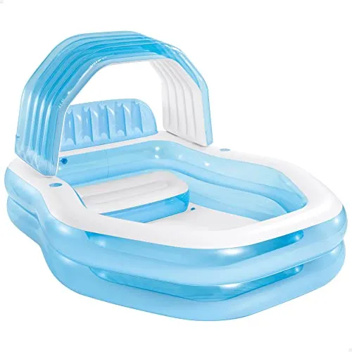 Intex Swim Center Sonnenschirm für Familien Pool - Aufblasbarer Pool mit Sonnenschirm, ideale Größe für Familien, bietet Schatten und Spaß an heißen Tagen, geeignet für Kinder ab 3 Jahren.
