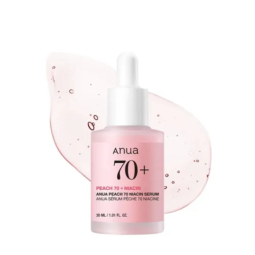 ANUA Peach 70 Niacinamide Gesichtsserum 30 ml - Tagespflege mit 5% Niacinamid und Pfirsich-Extrakt, spendet intensive Feuchtigkeit und fördert einen strahlenden Teint. Ideal für die tägliche Anwendung.