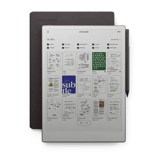 reMarkable RM83C-1001NW PaperPro + MarkerPlus Book Folio - Grafiktablet mit 11,8-Zoll-Farbdisplay und papierähnlichem Schreiberlebnis. Inklusive Marker Plus für präzises Schreiben und Book Folio für stilvolle Aufbewahrung.