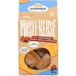Sommer Kekse Dinkel Müsli demeter, BIO, laktosefrei & vegan, zuckerfrei, 150 g