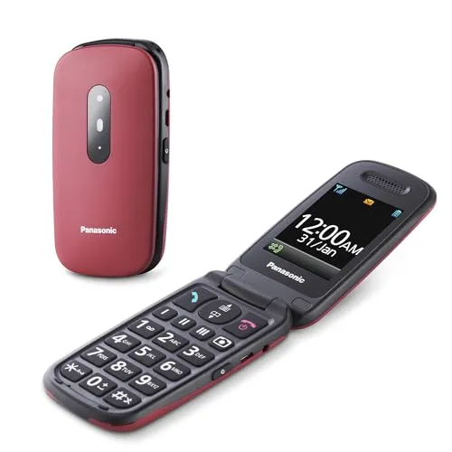 Panasonic KX-TU446EXR Seniorenhandy - Seniorenhandy mit SOS-Notruftaste, stoßfest und hörgerätetauglich. Ideal für ältere Menschen dank großer Tasten und langlebigem Akku.