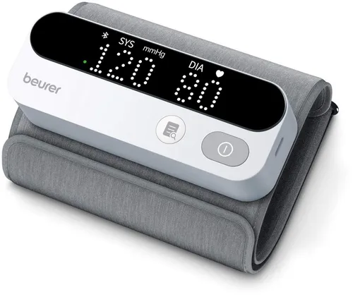 Beurer BM 59 - Oberarm-Blutdruckmessgerät mit innovativer Manschette, LED-Risikoindikator und App-Anbindung für einfache Gesundheitsüberwachung