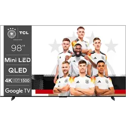 TCL 98C803X7 Mini-LED-Fernseher 98 Zoll - 4K Ultra HD Smart-TV mit Google TV, Dolby Vision und beeindruckendem 120 Hz Bildwiederholrate für ein atemberaubendes Seherlebnis.