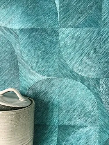 NEWROOM Tapete Blau Vliestapete - Modernes Muster in Petrol Türkis mit 3D-Optik - Tapeten für stilvolle Räume: Hochwertige Vliestapete mit geometrischem Design, ideal für Wohnzimmer und Büro. Inkl. Tapezier-Ratgeber für ein perfektes Ergebnis.