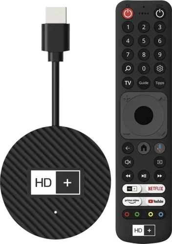 HD+ IP TV-Stick - 4K Streaming mit 3 Monaten HD+ Abo, flexibles Fernsehen ohne Installation und über 100 HD-Sender