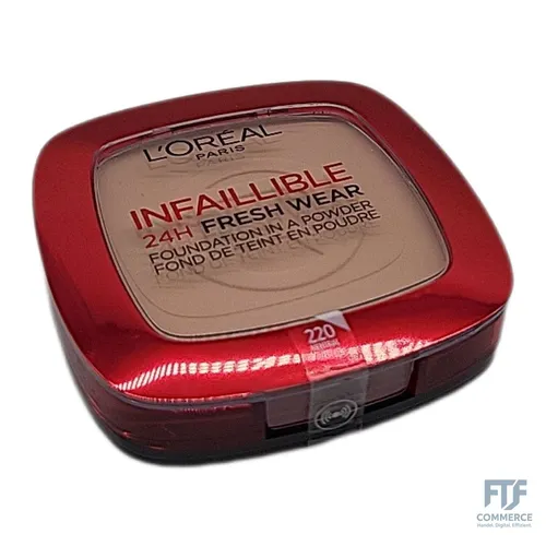 L'Oréal Paris Infaillible 24H Fresh Wear Puder Nr. 220 Sand - Hochdeckendes Kompaktpuder für ein mattes Finish und langanhaltende Frische. Ideal für den täglichen Gebrauch und sorgt für ein perfektes Teint-Finish. Inhalt: 9 g.