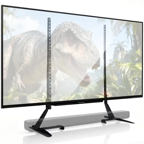 Amazon Basics Universal-TV-Ständer für LCD-/LED-/Plasma-Fernseher, 55,9 cm - 195,6 cm (22 - 77 Zoll), höhenverstellbar, kompatibel mit Soundbars, Traglast bis zu 36 kg, max. VESA 800 x 400 mm, Schwarz
