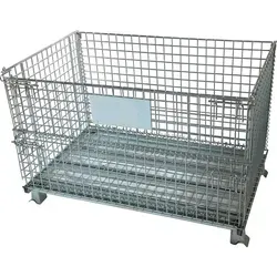 qteck faltbare Gitterbox 1200x800x800mm - stapelbar & fahrbar - Praktische Gitterbox aus verzinktem Stahl für vielseitige Lagerung. Faltbar für platzsparende Nutzung, max. Belastung 1000 kg. Ideal für effizientes Handling und Organisation.