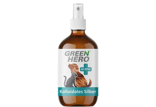 GreenHero Fellpflege Kolloidales Silber Spray 40 PPM für Hunde & Katzen, 250 ml, Pflegendes Wundspray und Mittel gegen Juckreiz