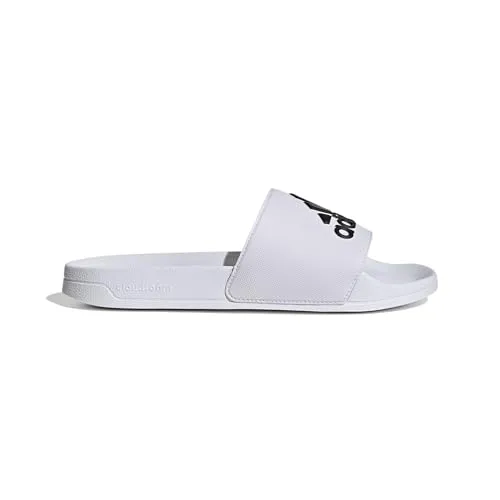 adidas Adilette Shower Slides Unisex Schiebe-Sandalen, Cloud White Core Black, 40.5 EU - Wanderschuhe mit konturiertem Fußbett und Cloudfoam-Mittelsohle für ultimativen Komfort, ideal für entspannte Tage am Strand oder im Schwimmbad.