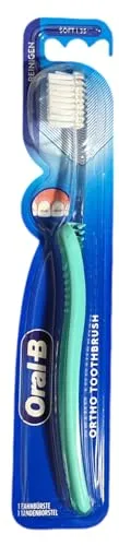 Oral-B Orthodontic Ortho Zahnbürste 1 x - Handzahnbürste speziell für Träger von Zahnspangen, sorgt für gründliche Reinigung und Pflege der Zähne und des Zahnfleisches.