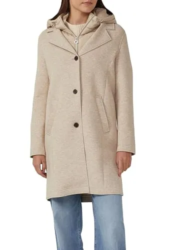 s.Oliver Kurzmantel mit abnehmbarem Einsatz und Kapuze - Funktionsjacke in Braun, knielang mit elastischem und pflegeleichtem Material – perfekt für wechselhaftes Wetter!