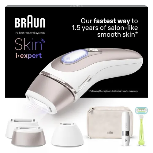 Braun PL7249 Silk-expert Pro mit Gratis Aufsatz - IPL-Haarentferner für sanfte, dauerhafte Ergebnisse mit 3 Aufsatzgrößen, inkl. Damenrasierer und Hauttonsensor - ideal für Gesicht und Körper.